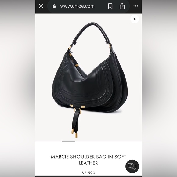 Chloe Elegant Marcie Black Leather Bag - Picture 16 of 16